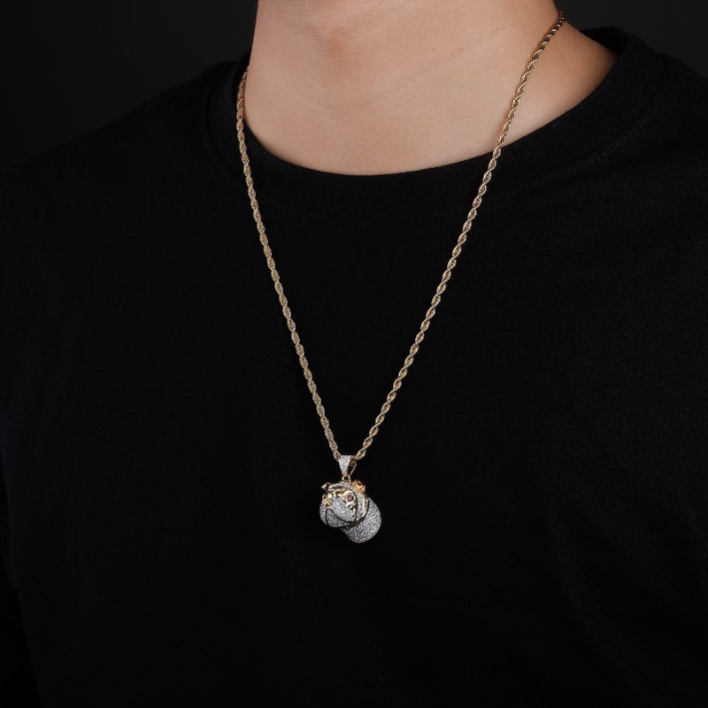 Iced Out Out Dog Head Pendant Gold With Street Luxury Shine - Image 6