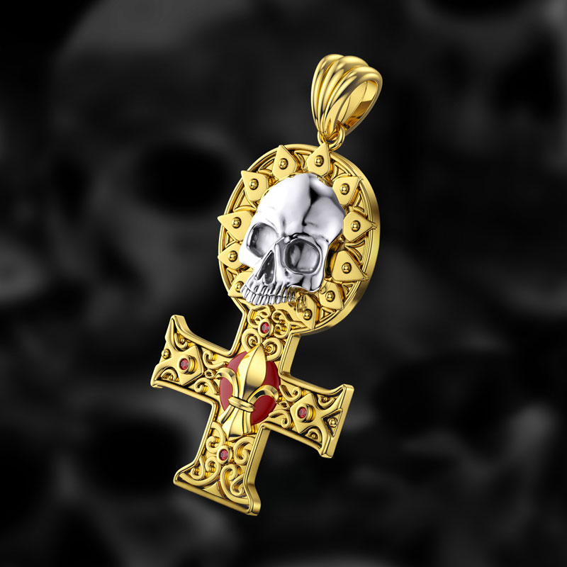 Skull Cross Redemption Stainless Steel Pendant With Street Luxury Shine - Image 4