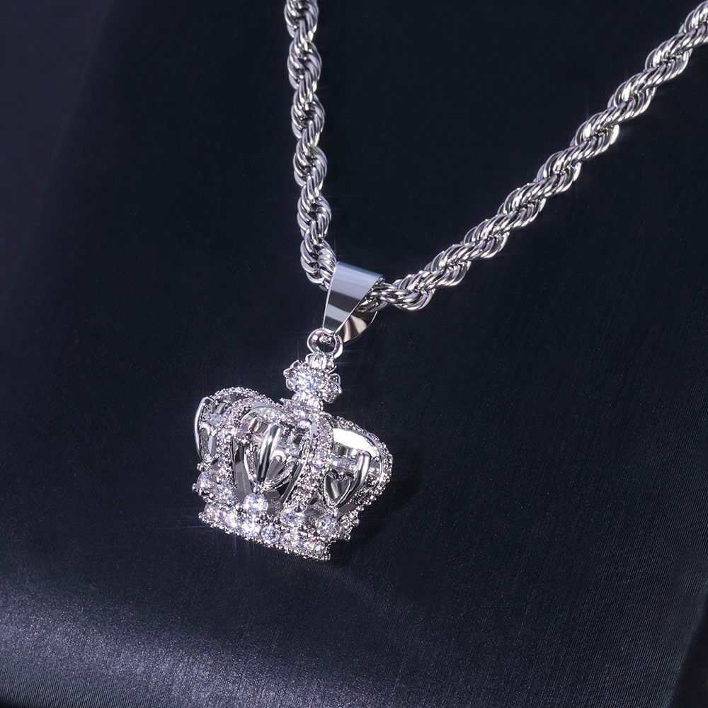 Multicolor Crown Pendant In White Gold Gold Shine With Street Luxury - Image 3