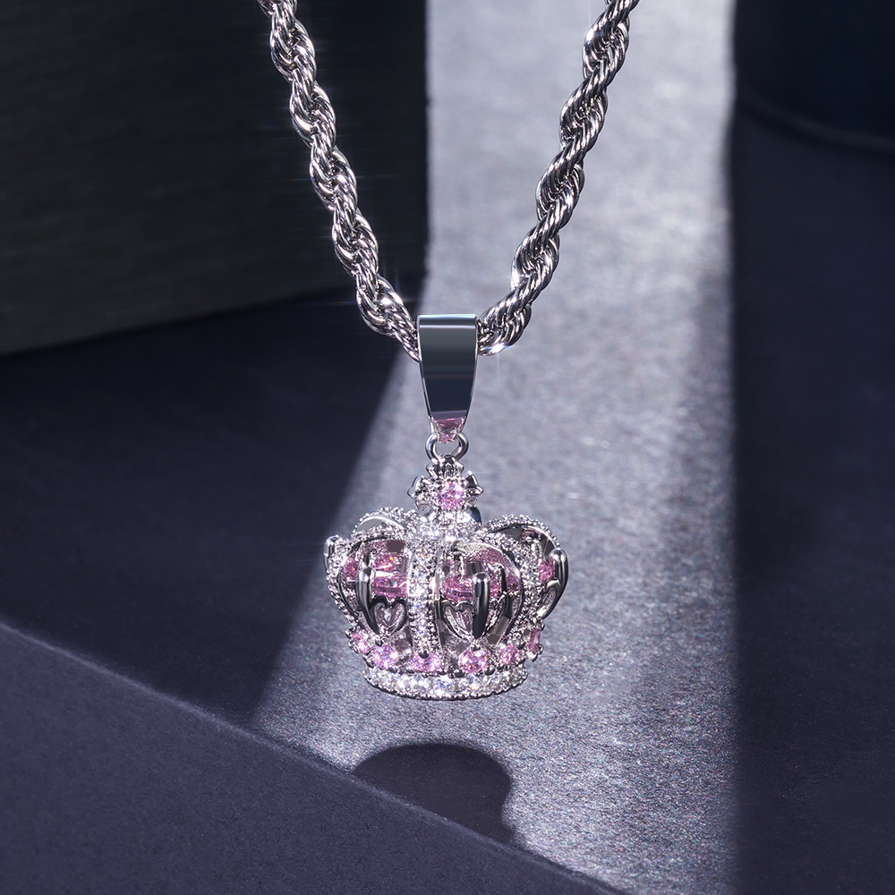 Multicolor Crown Pendant In White Gold Gold Shine With Street Luxury - Image 7