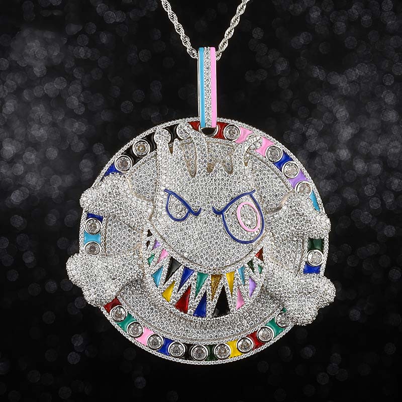 Iced Out Colorful Monster Pendant Gold With Street Luxury Shine - Image 4