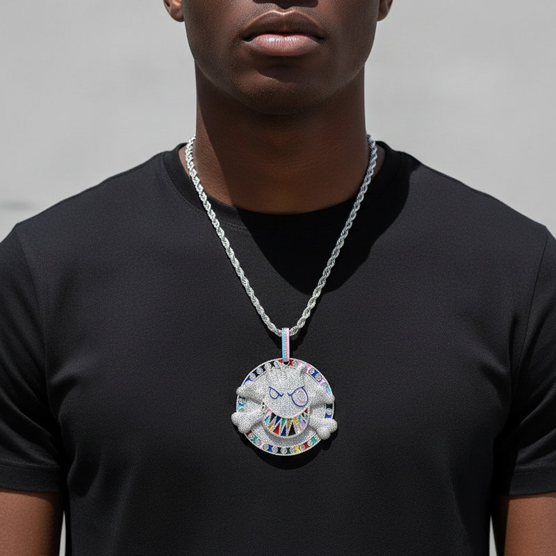 Iced Out Colorful Monster Pendant Gold With Street Luxury Shine - Image 5
