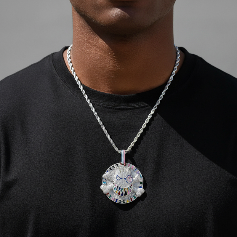 Iced Out Colorful Monster Pendant Gold With Street Luxury Shine - Image 6