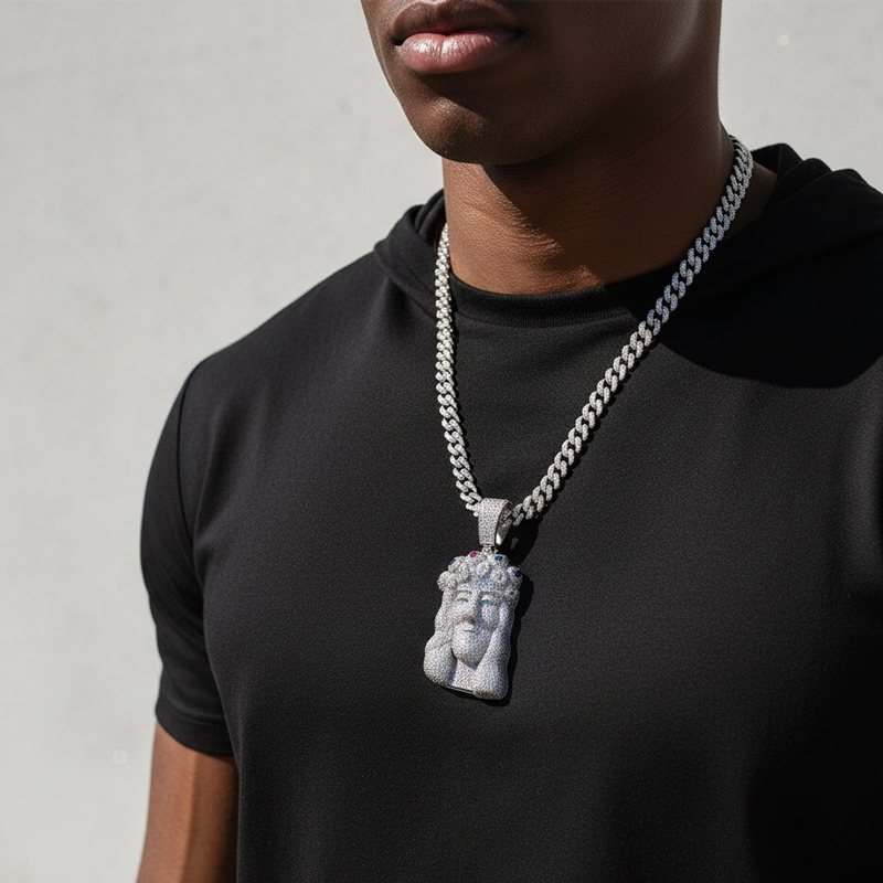 Iced Out Out Jesus Pendant For Men Gold With Street Luxury Shine - Image 4