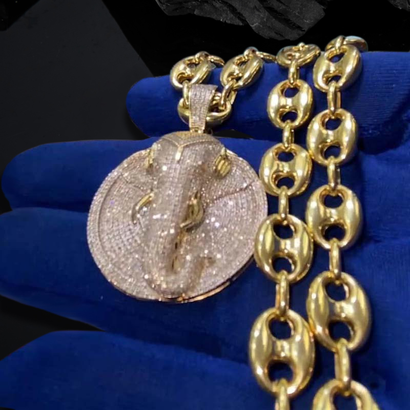 Elephant Disc Pendant In White Gold Built For Bold Statement Style - Image 6