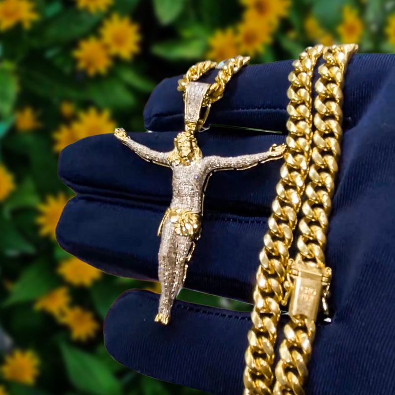 Iced Out Out Jesus Full-length Figure Pendant Moissanite - Image 3