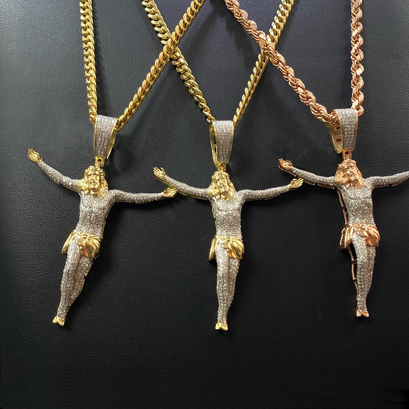 Iced Out Out Jesus Full-length Figure Pendant Moissanite - Image 4