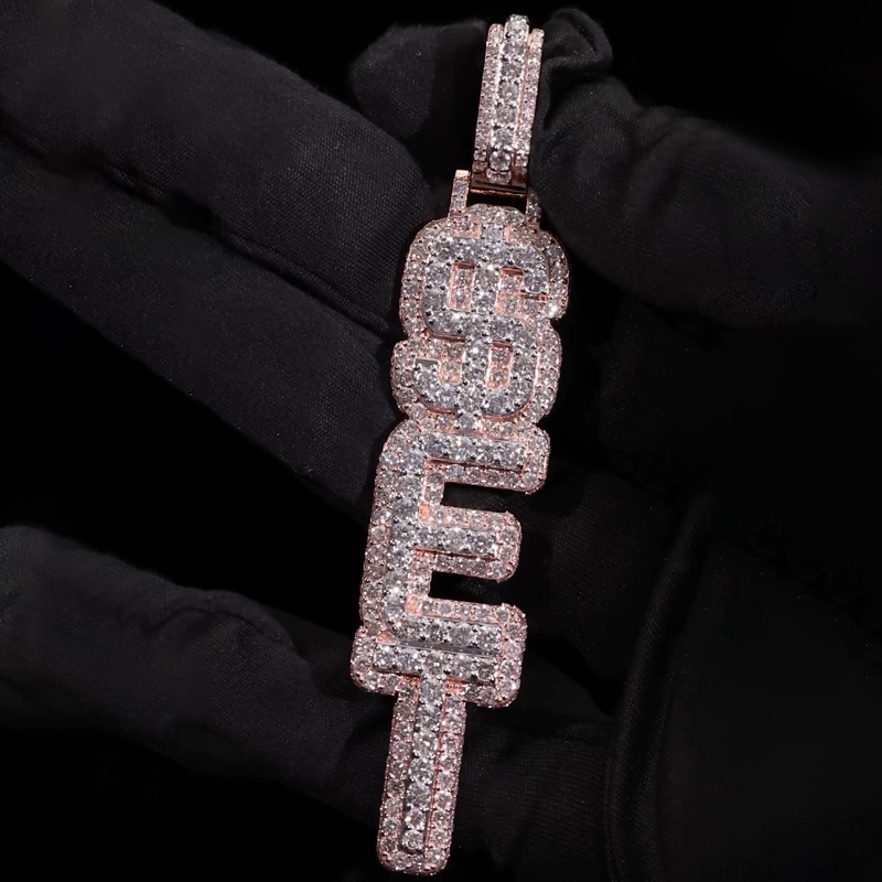 Custom Double Layer Letters Name Pendant Gold With Street Luxury Shine