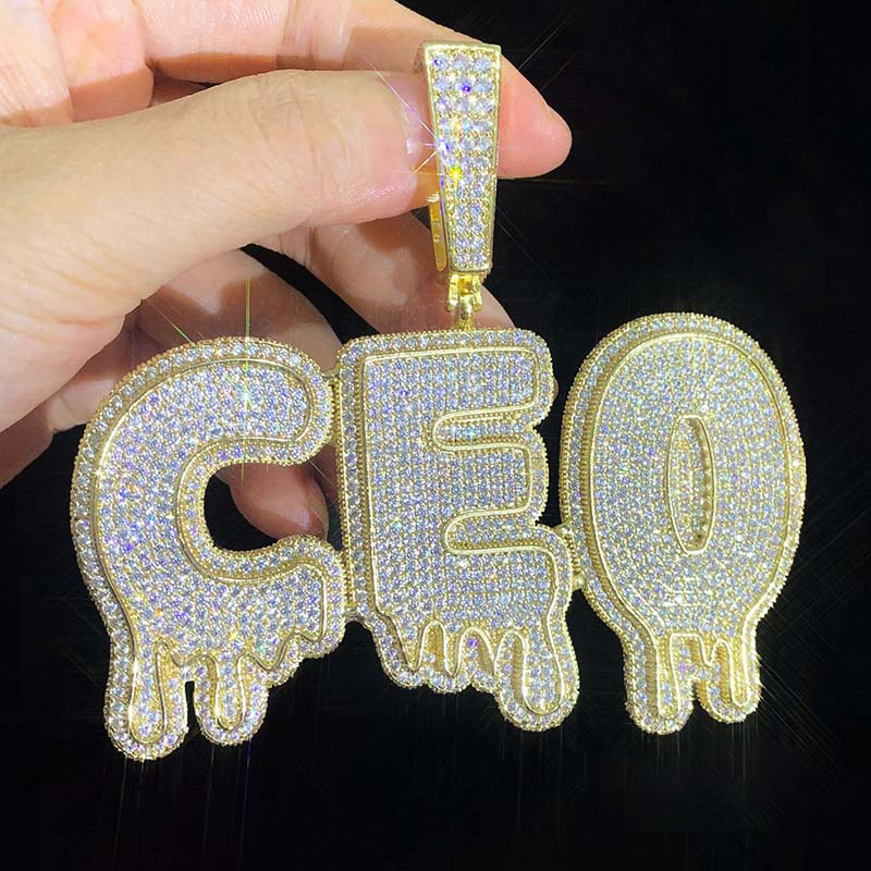 Iced Out Out Custom Drip Pendant Gold With Street Luxury Shine