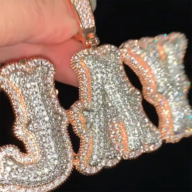Iced Out Out Custom Micro Pave Name Pendant Gold With Street Luxury Shine - Image 5