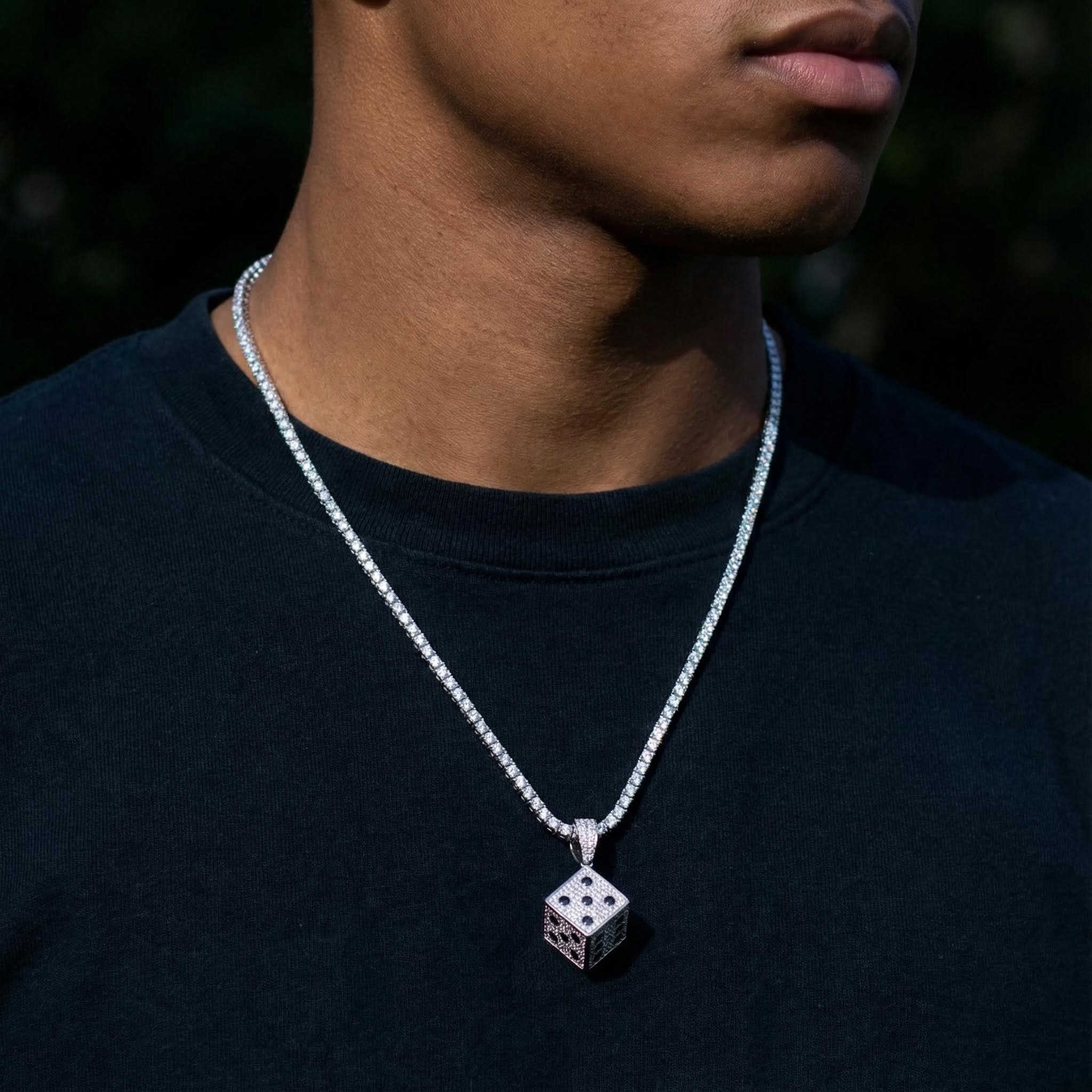 Iced Out Out Lucky Dice Pendant Gold With Street Luxury Shine - Image 3