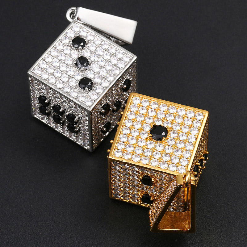 Iced Out Out Lucky Dice Pendant Gold With Street Luxury Shine - Image 5