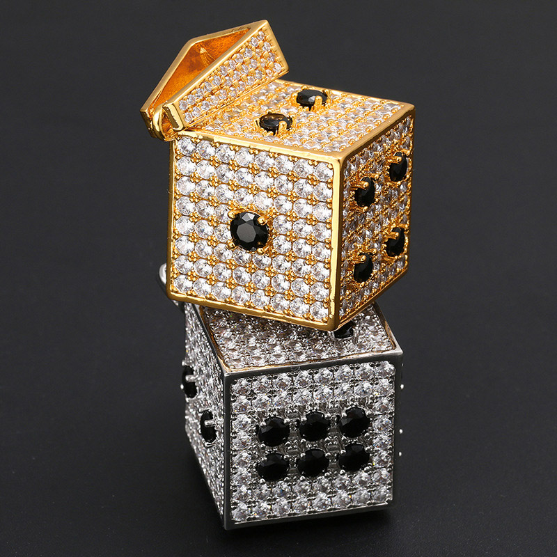 Iced Out Out Lucky Dice Pendant Gold With Street Luxury Shine - Image 6