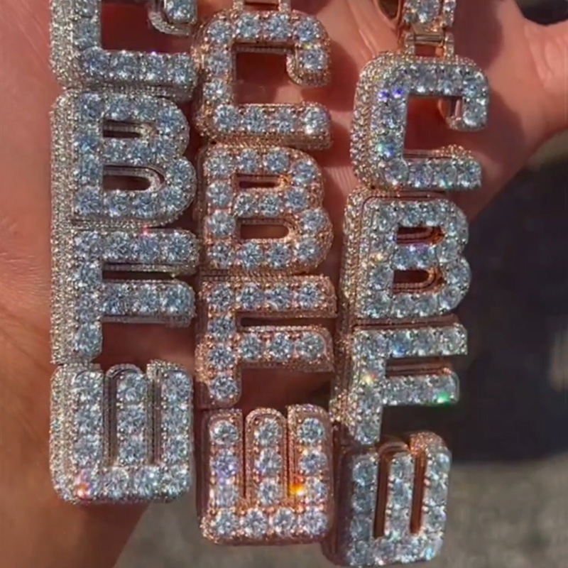 Iced Out Out Custom Vertical Letter Pendant Gold With Street Luxury Shine - Image 3