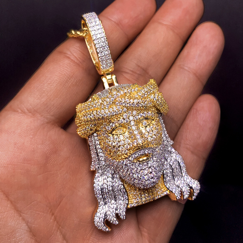 Iced Out Out Jesus Pendant Gold With Street Luxury Shine - Image 4