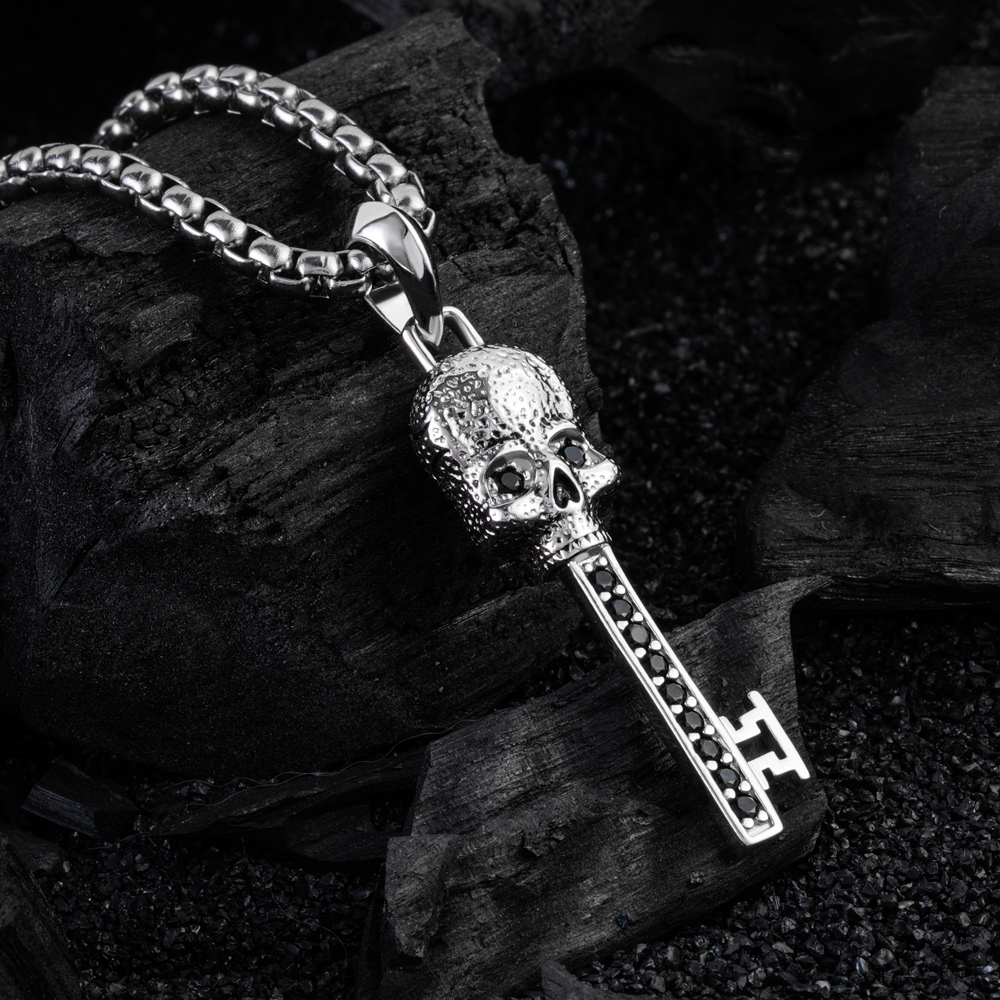 Iced Out Skull Key Pendant Gold With Street Luxury Shine - Image 3