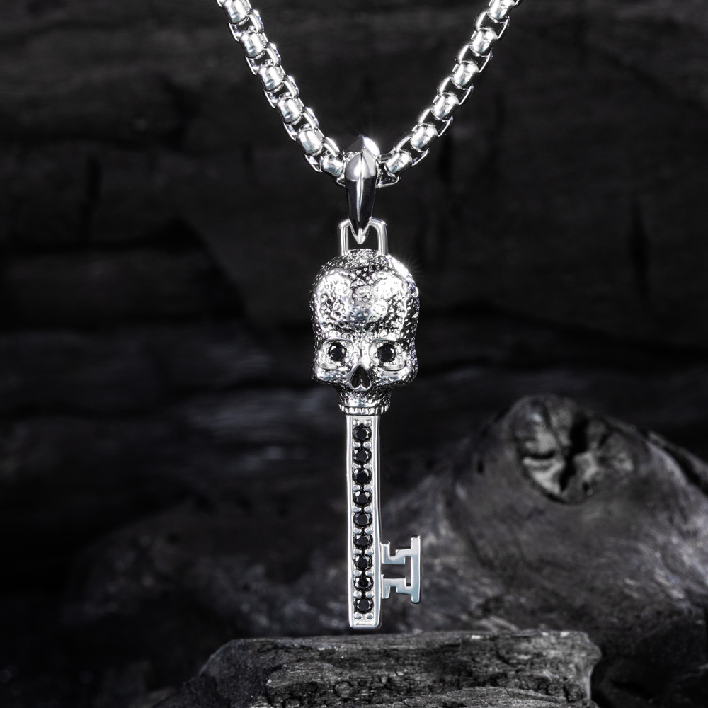 Iced Out Skull Key Pendant Gold With Street Luxury Shine - Image 4