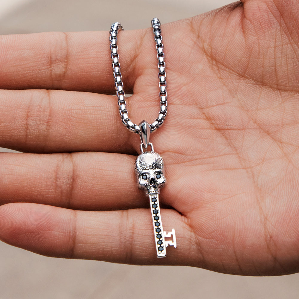 Iced Out Skull Key Pendant Gold With Street Luxury Shine - Image 5