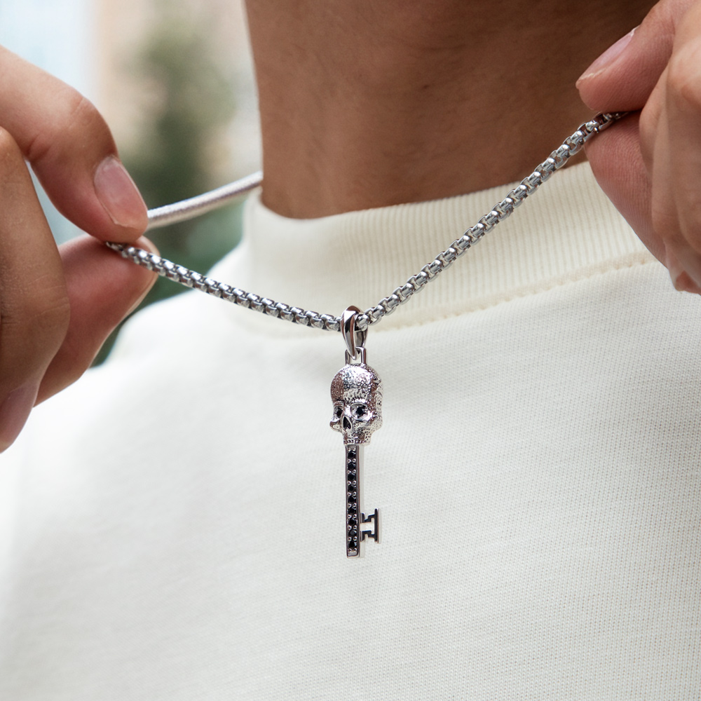 Iced Out Skull Key Pendant Gold With Street Luxury Shine - Image 6