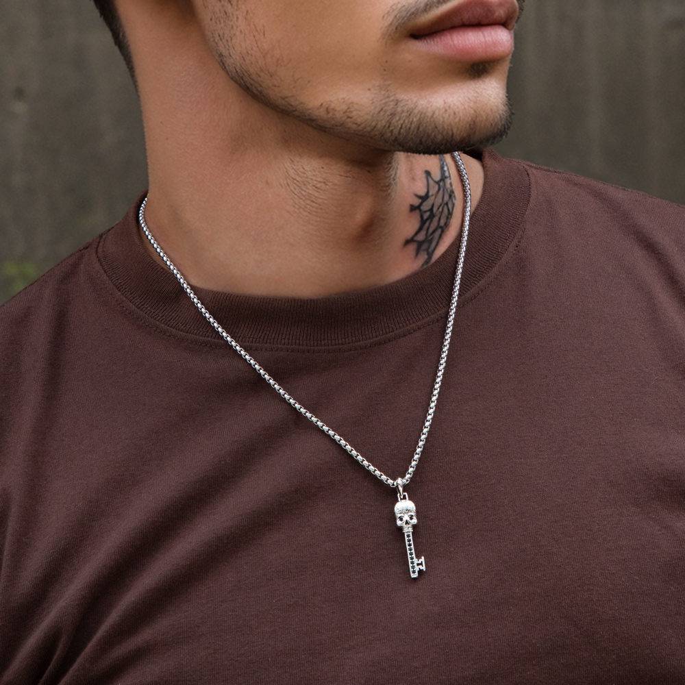 Iced Out Skull Key Pendant Gold With Street Luxury Shine - Image 7