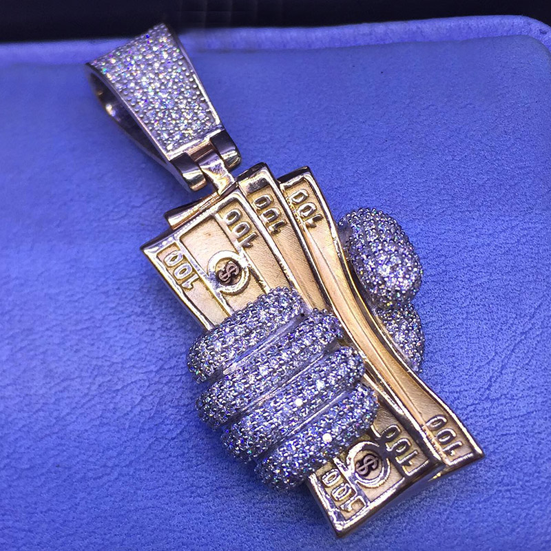 Iced Out Cash Money Fist Pendant Gold With Street Luxury Shine