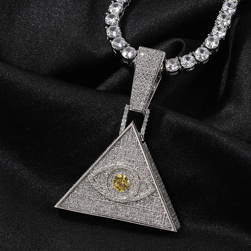 Iced Out Out Pyramid Eye Of Horus Pendant Gold With Street Luxury Shine