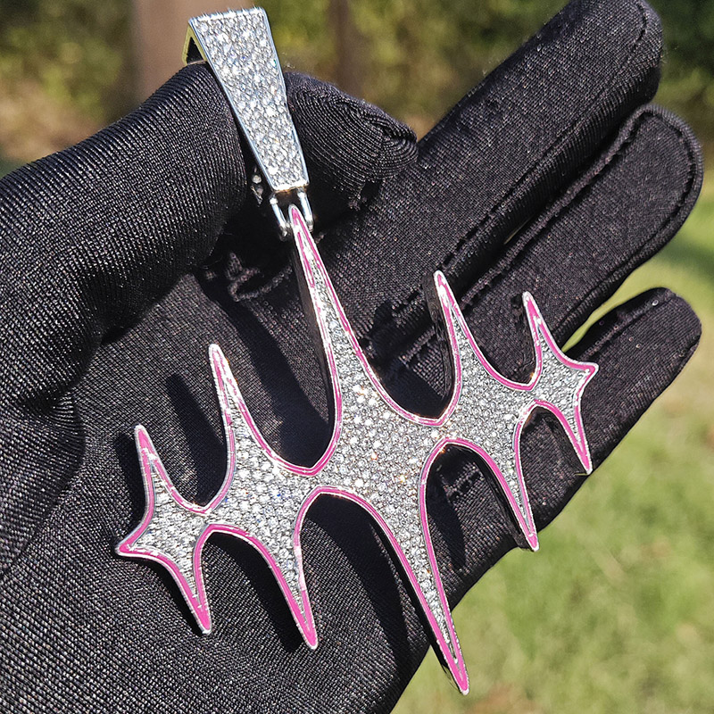 Glow In The Dark Iced Out Stars Pendant Gold With Street Luxury Shine - Image 3