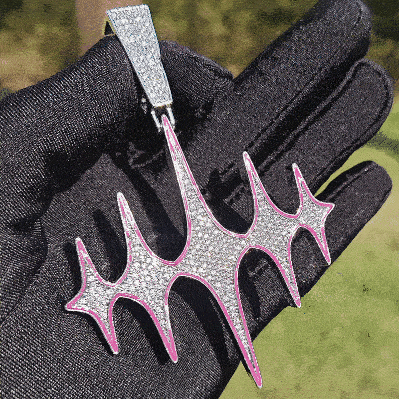Glow In The Dark Iced Out Stars Pendant Gold With Street Luxury Shine