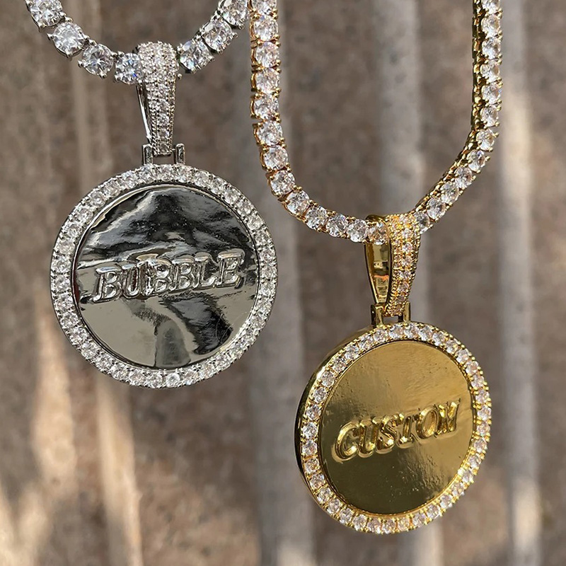 Iced Out Out Custom Round Name Pendant Gold With Street Luxury Shine - Image 3