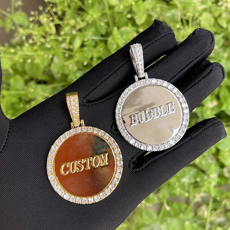 Iced Out Out Custom Round Name Pendant Gold With Street Luxury Shine - Image 4