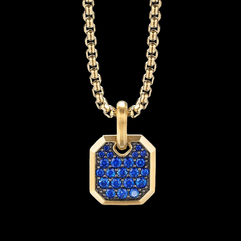 1.8 Ctw Black/white/sapphire Diamond Men's Amulet Pendant Iced Out - Image 3