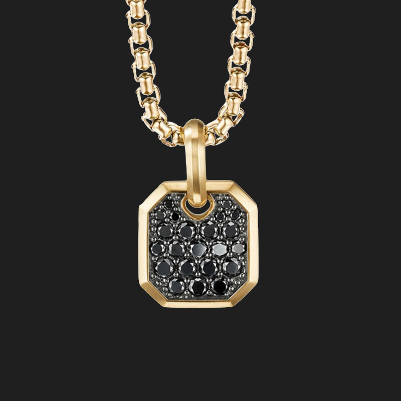 1.8 Ctw Black/white/sapphire Diamond Men's Amulet Pendant Iced Out