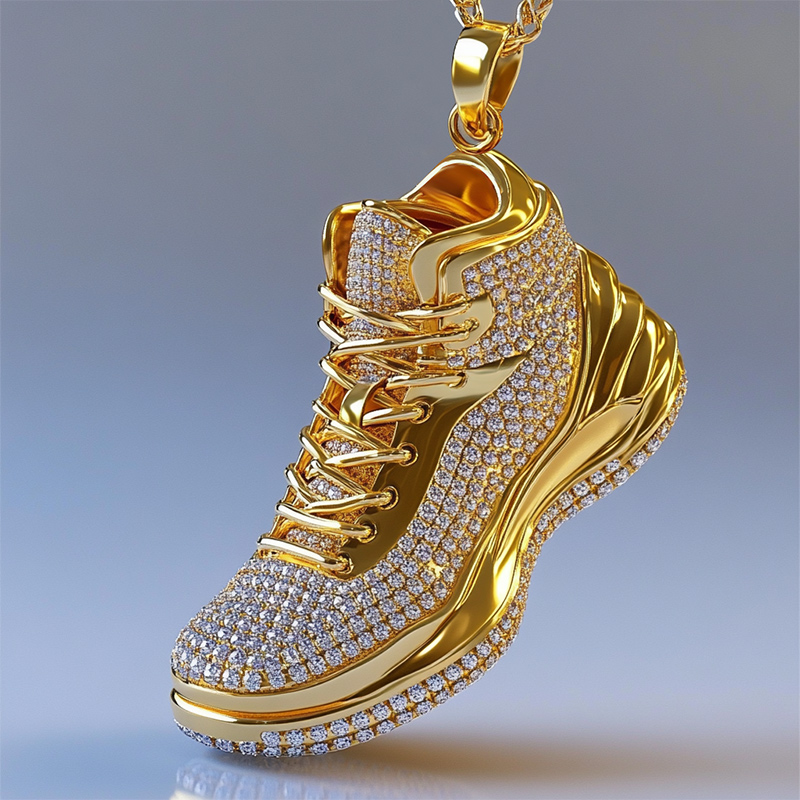 Men's Iced Out Sport Shoes Pendant Moissanite With Street Luxury Shine