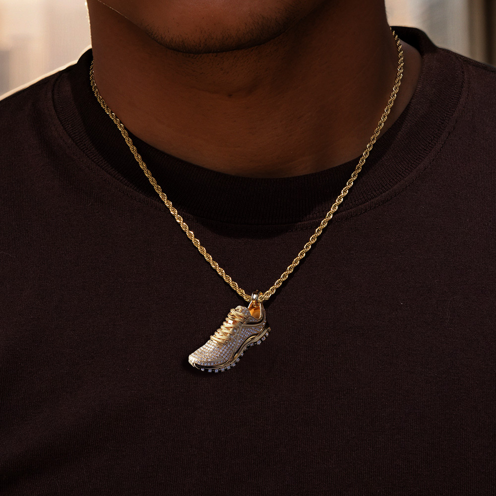 Micro Paved Sports Running Shoes Pendant Silver With Street Luxury Shine - Image 4