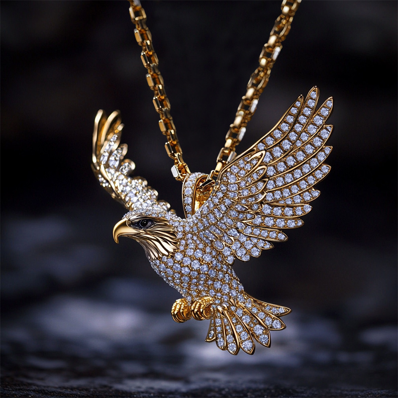 Iced Out Flying Eagle Pendant Moissanite With Street Luxury Shine