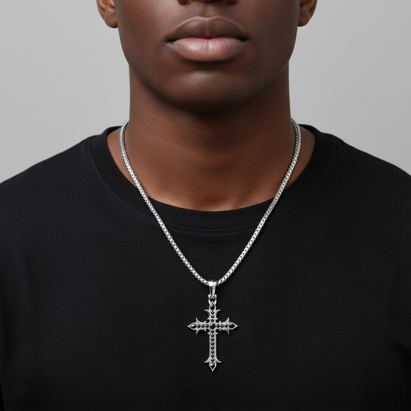 Faith Black Diamond Cross Pendant Iced Out Shine With Street Luxury - Image 3