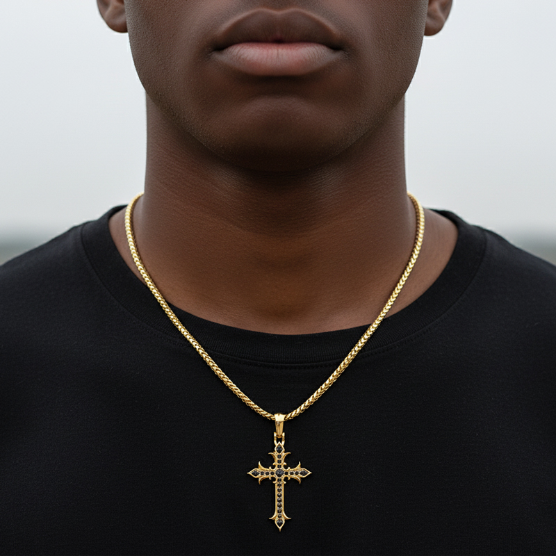 Faith Black Diamond Cross Pendant Iced Out Shine With Street Luxury - Image 4