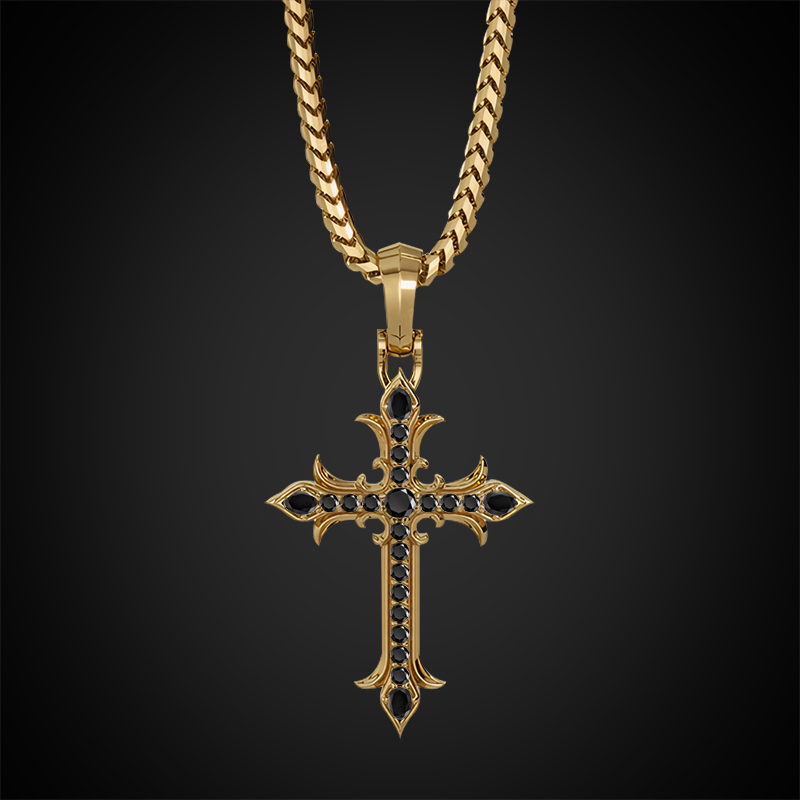 Faith Black Diamond Cross Pendant Iced Out Shine With Street Luxury