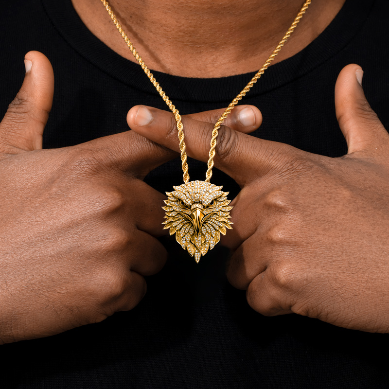 Micro Paved Eagle Head Pendant Moissanite With Street Luxury Shine - Image 4
