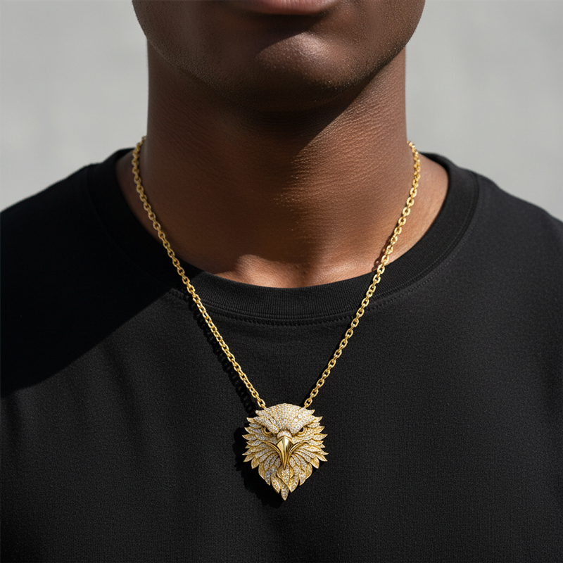 Micro Paved Eagle Head Pendant Moissanite With Street Luxury Shine - Image 5
