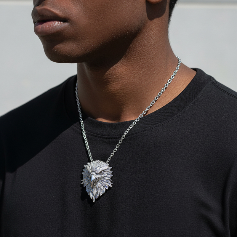 Micro Paved Eagle Head Pendant Moissanite With Street Luxury Shine - Image 6