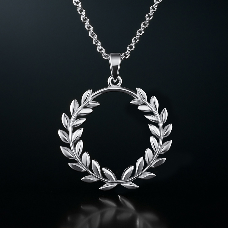 Symbol Of Triumph Laurel Wreath Pendant Gold With Street Luxury Shine - Image 3