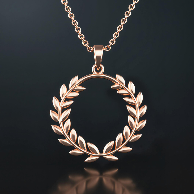 Symbol Of Triumph Laurel Wreath Pendant Gold With Street Luxury Shine - Image 4