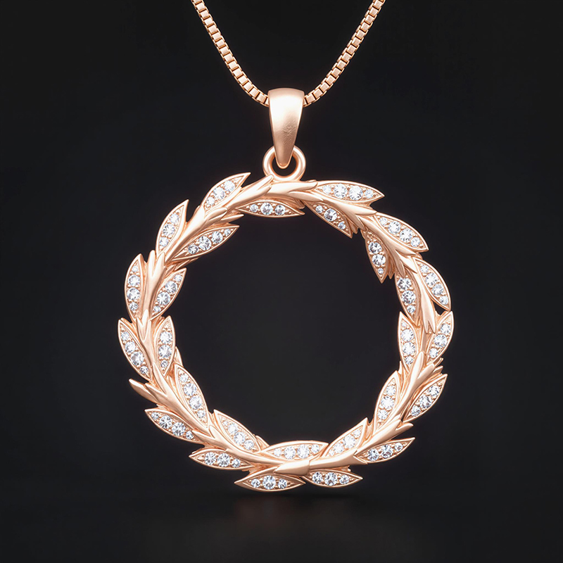 Iced Out Symbol Of Triumph Laurel Wreath Pendant Moissanite - Image 4