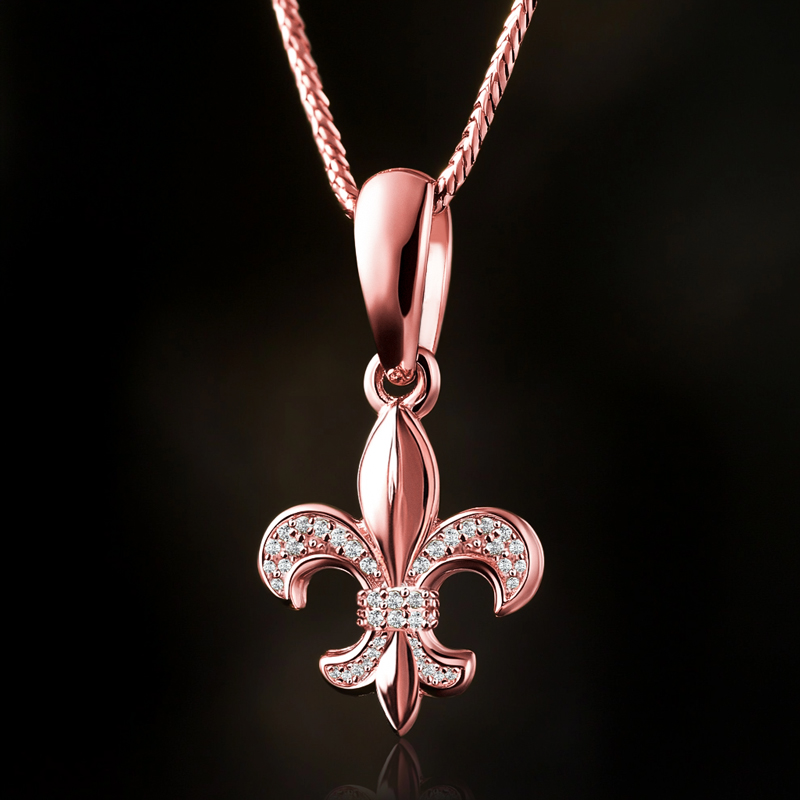 Iced Out Fleur De Lis Pendant Moissanite With Street Luxury Shine - Image 3
