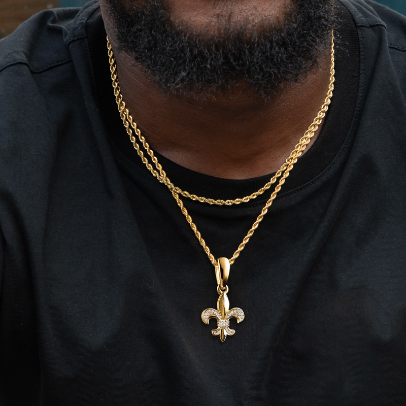 Iced Out Fleur De Lis Pendant Moissanite With Street Luxury Shine - Image 5