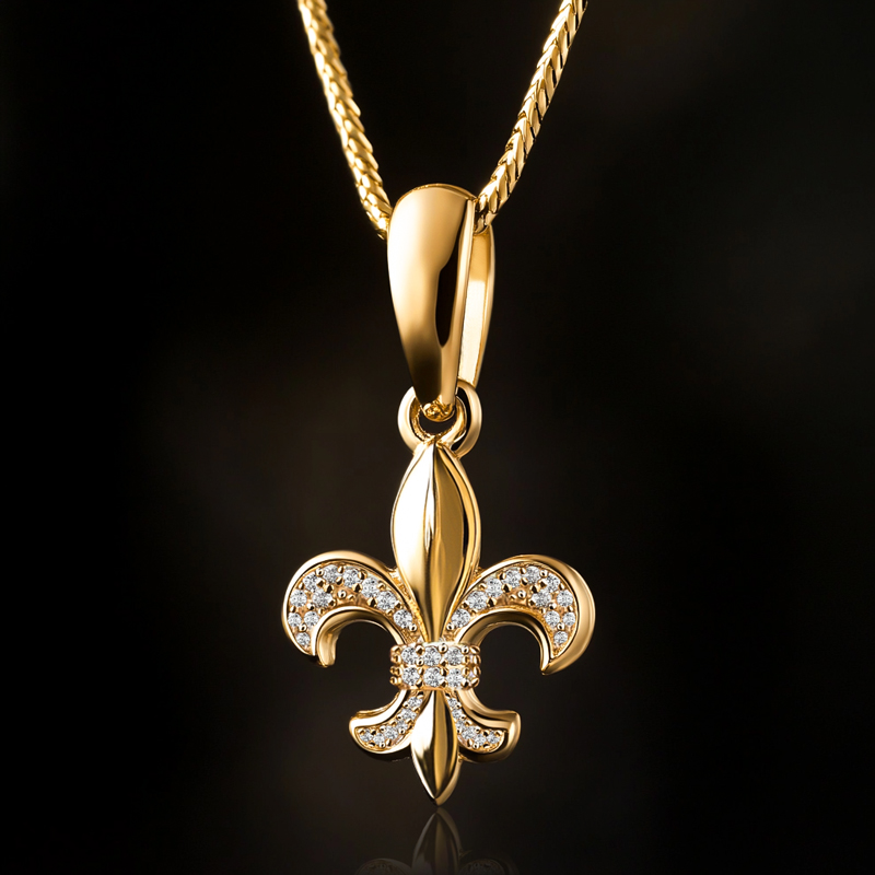 Iced Out Fleur De Lis Pendant Moissanite With Street Luxury Shine