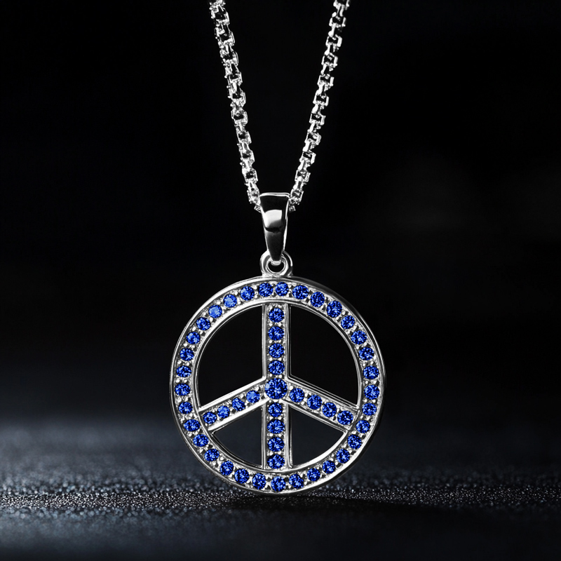 Iced Out Peace Sign Pendant Gold With Street Luxury Shine
