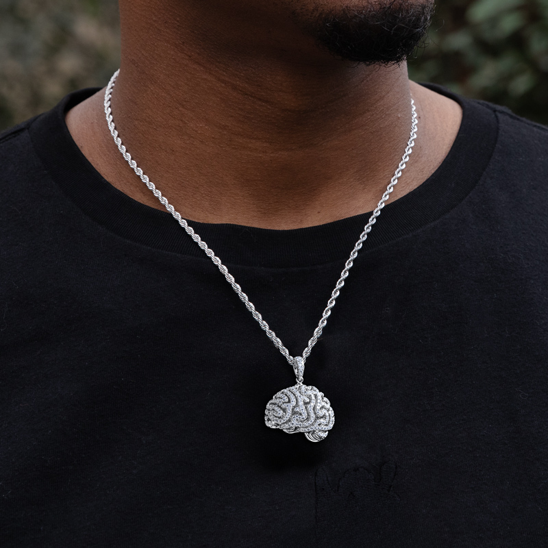 Micro Pave Brain Pendant Moissanite With Street Luxury Shine - Image 5