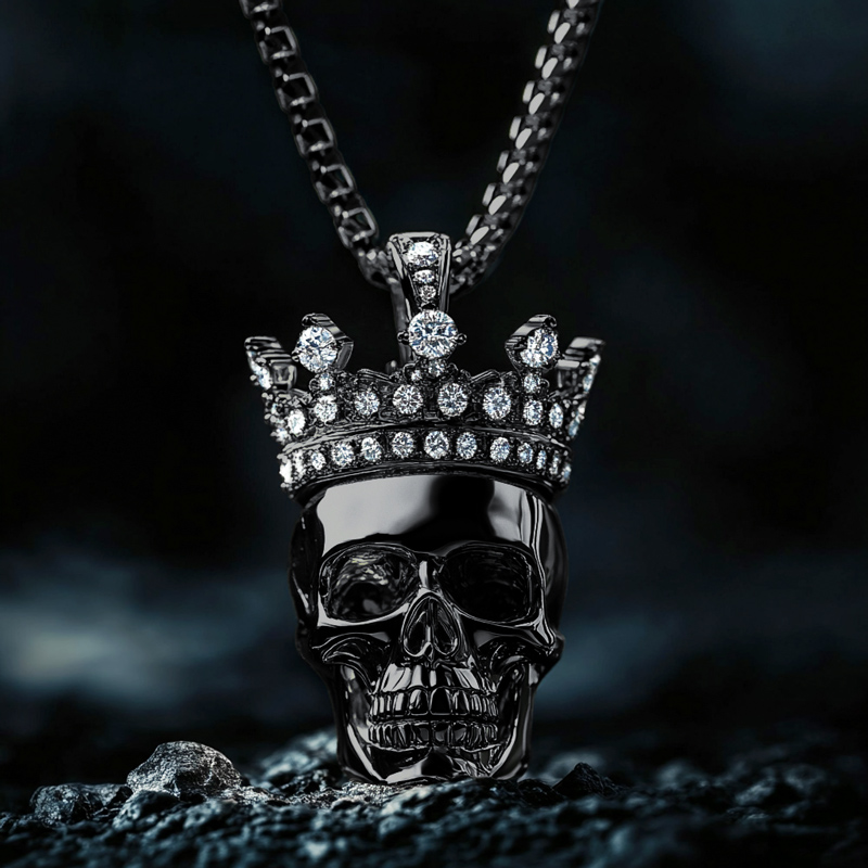 Skull With Iced Out Crown Pendant Moissanite With Street Luxury Shine - Image 4